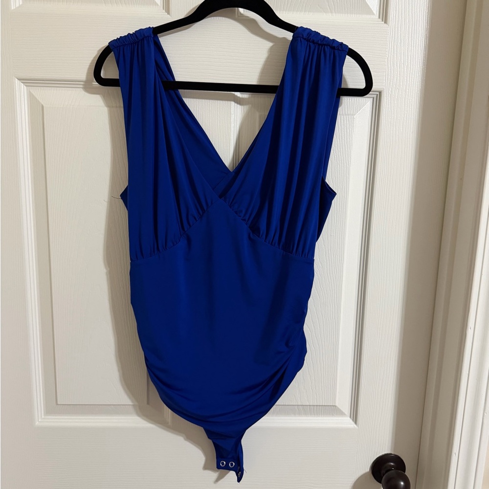 Double lined Blue Sleeveless Bodysuit